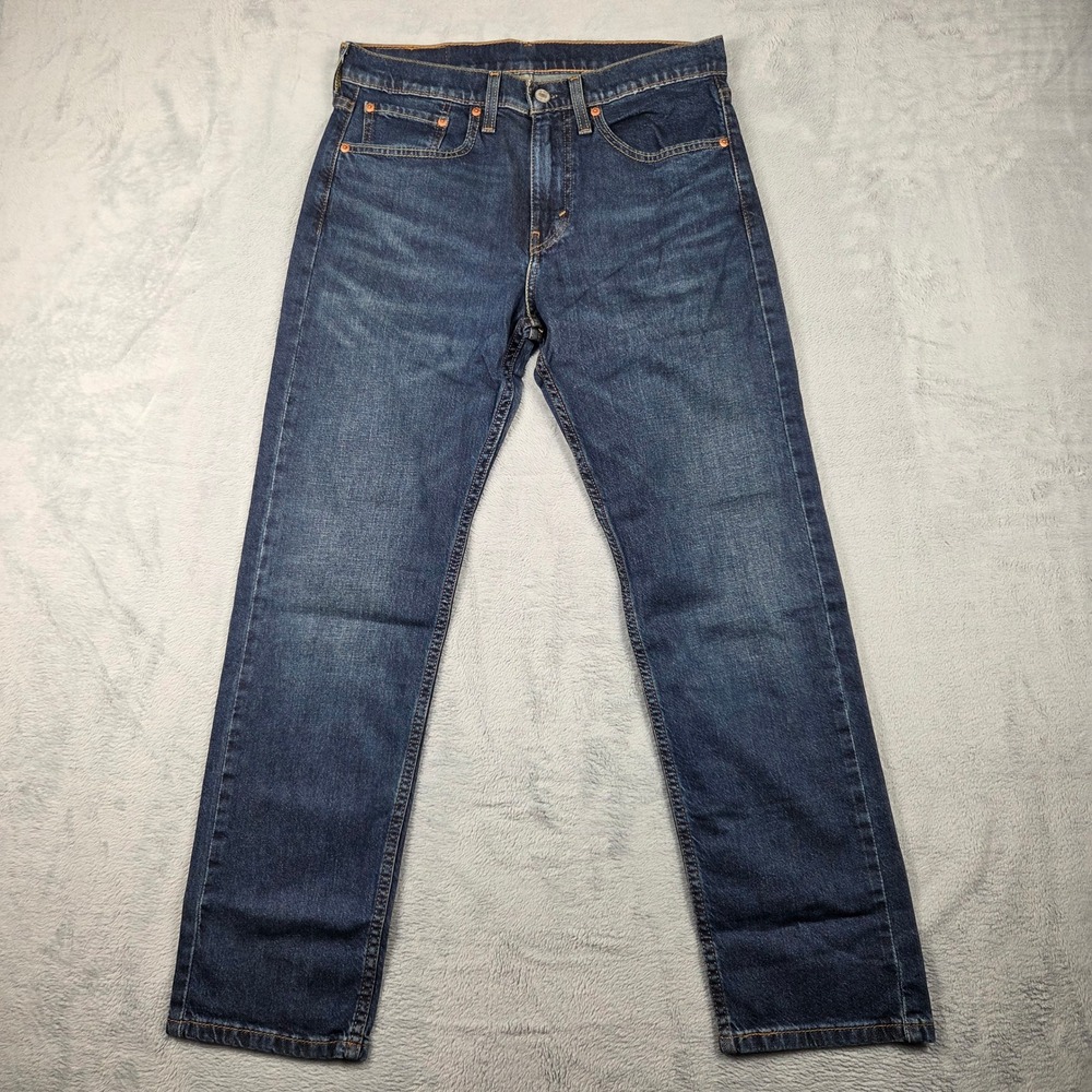 Levis 502 Taper Jeans Mens 31x30 Dark Wash Blue Excellent Stretch Denim 29507